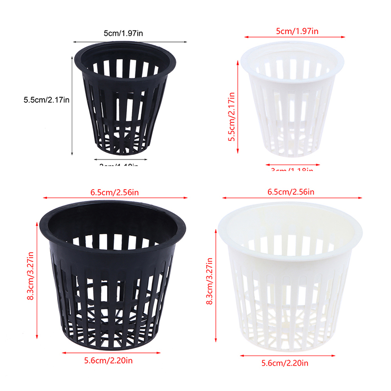 Net Pot 3 Inch - 10Pcs Soilless Net Basket Slotted Colonization