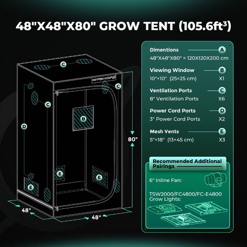 480W 4x4ft 120x120cm FC4800 EV - Grow Tent 4X4 评论和价格